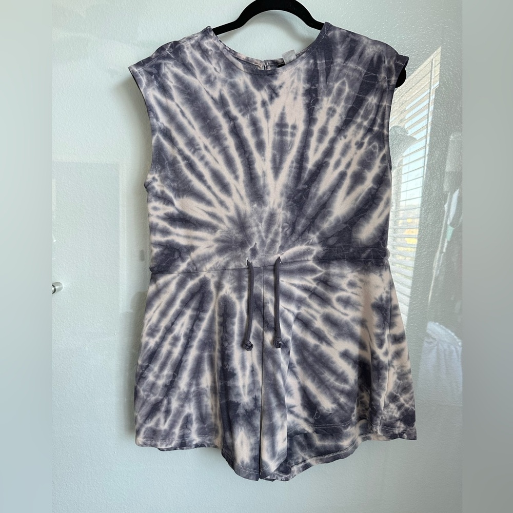Tie Dye Romper (blue and cream)